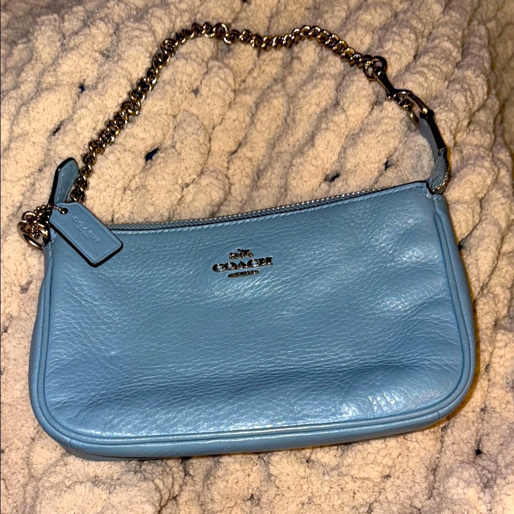 Coach Blue Pebbled Leather Purse